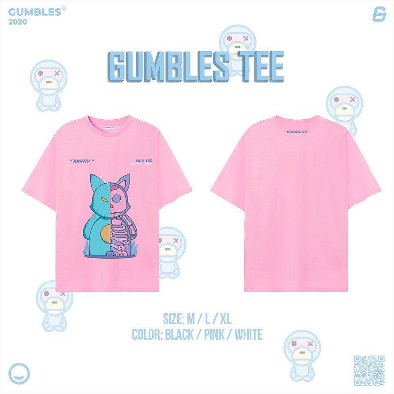 Áo thun tay lỡ Grim Tee Fox Pink - Gumbles Official