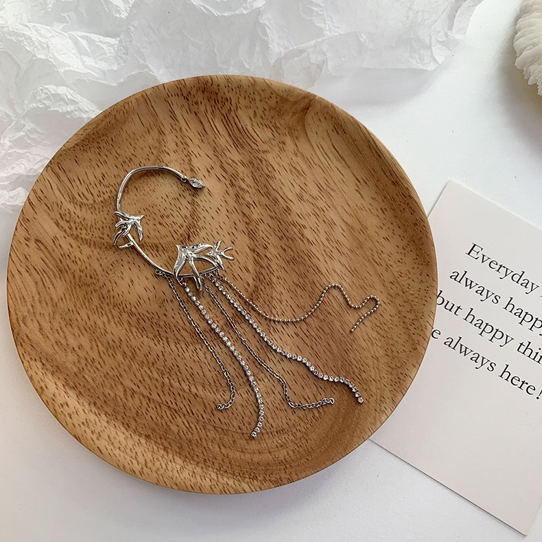 Khuyên Tai Dạng Kẹp Không Cần Xỏ Khuyên Thiết Kế Độc Đáo Sang Trọng Cho Nữ