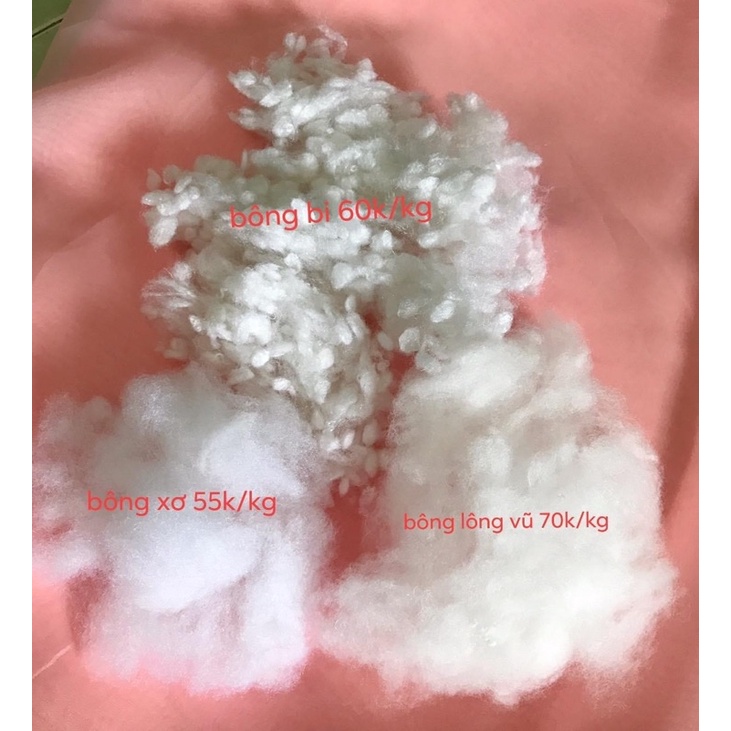 bông xơ nhồi gối và thú bông 1kg cam kết bông xịn,sạch,đẹp