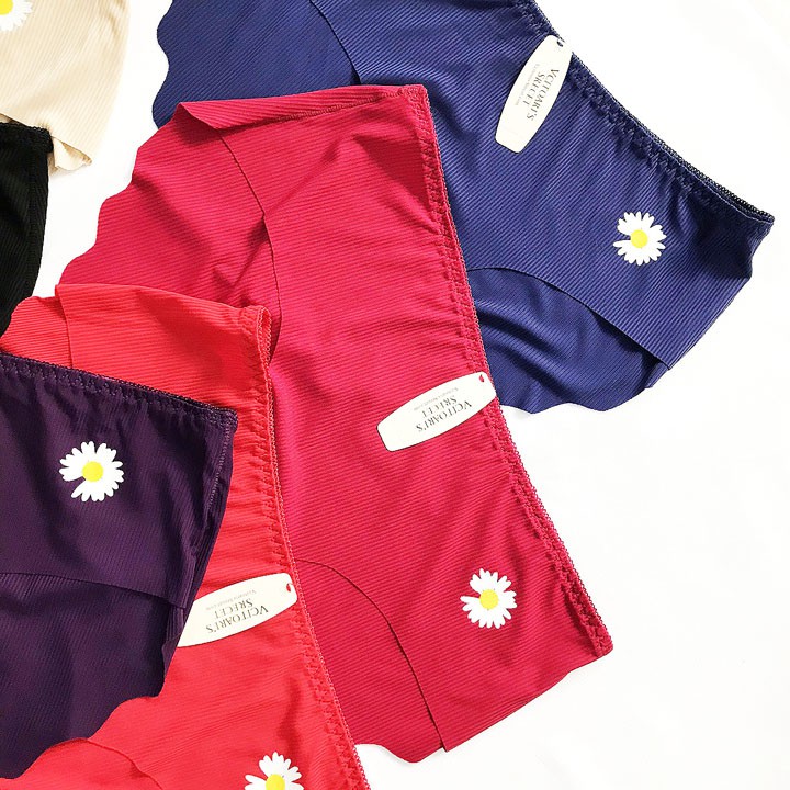 Quần lót nữ thun lạnh gân hoa cúc - QLNU52