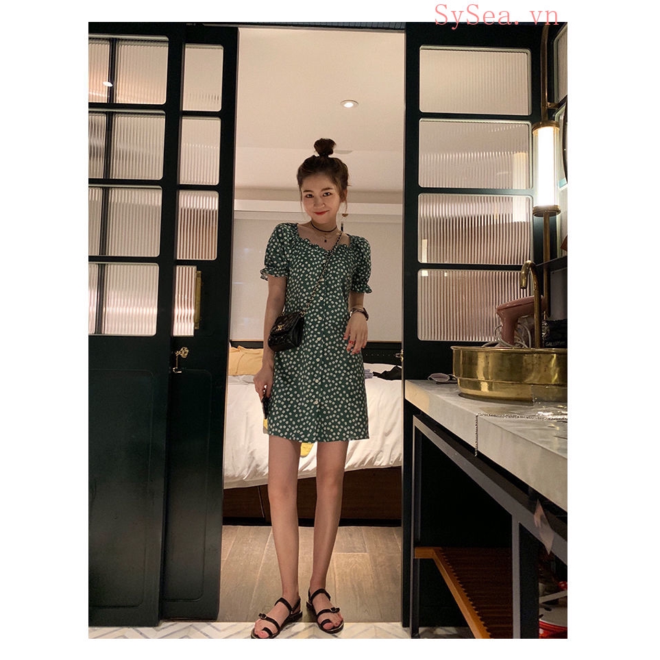 Đầm Voan Hoa Phong Cách Retro Dành Cho Nữ