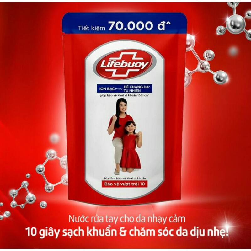 Sữa tắm Lifebouy bảo vệ vượt trội túi 850g