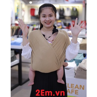 Địu vải 2Em - 0 - 24 tháng mềm mại, thoáng khí, co giãn, trợ thủ của mẹ - Địu em bé sling cho bé chỉnh size