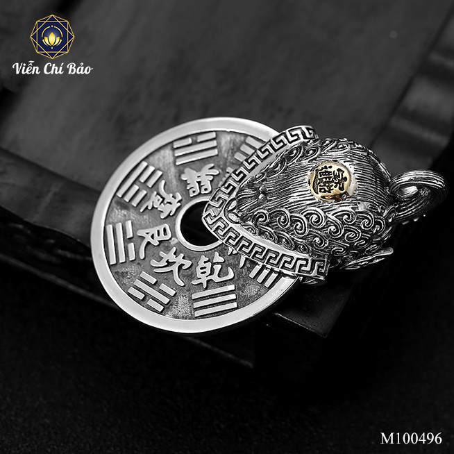 Mặt dây chuyền bạc nam Thần Chú Sơn Quỷ Bát Quái Hộ Thân chất liệu bạc Thái 925 Viễn Chí Bảo M100496
