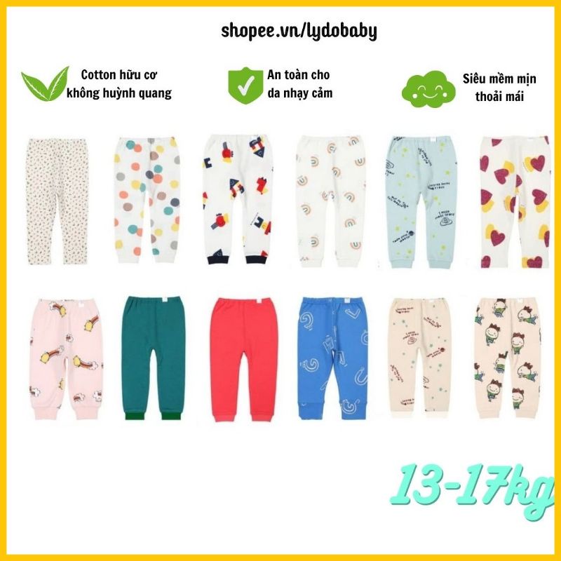 Quần dài bé trai bé gái 13kg - 17kg hàng hiệu xuất hàn dư xịn chất cotton hữu cơ mùa thu đông 18 tháng - 4 tuổi