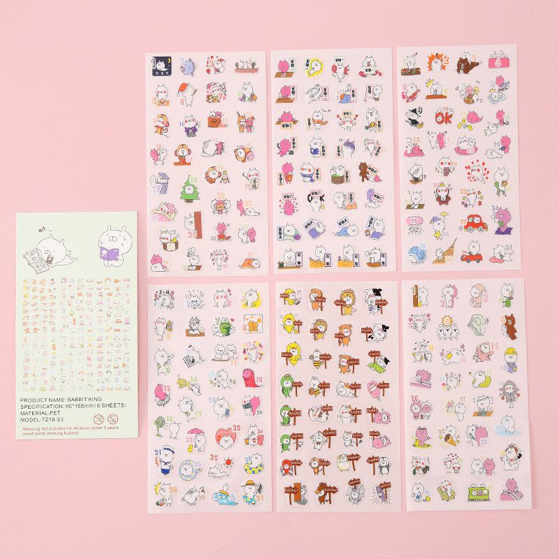 Set 6 tờ sticker Rabit King