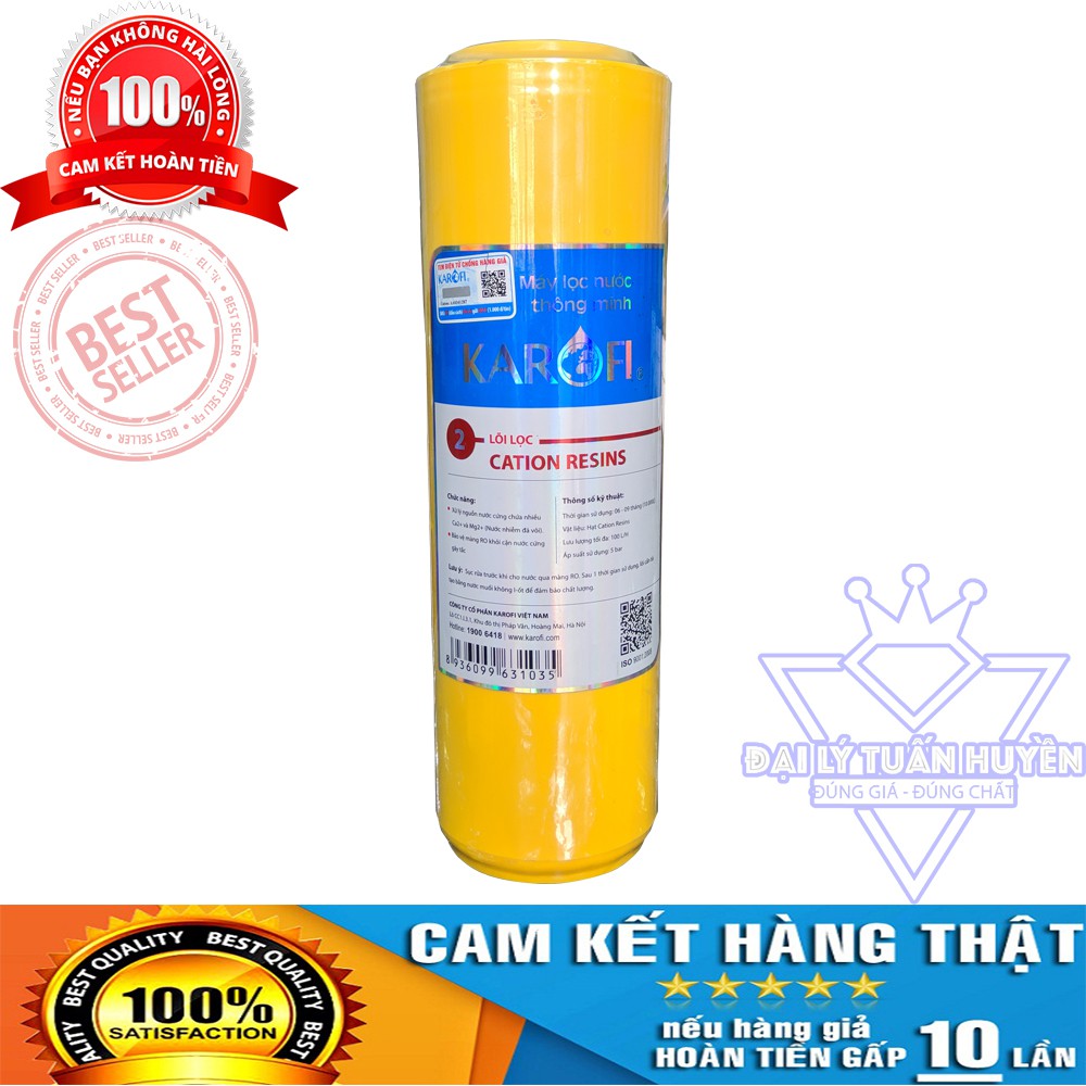 Lõi ION EXCHANGE (Cation Resins) Karofi chính hãng xử lý nước cứng , nước nhiễm đá vôi