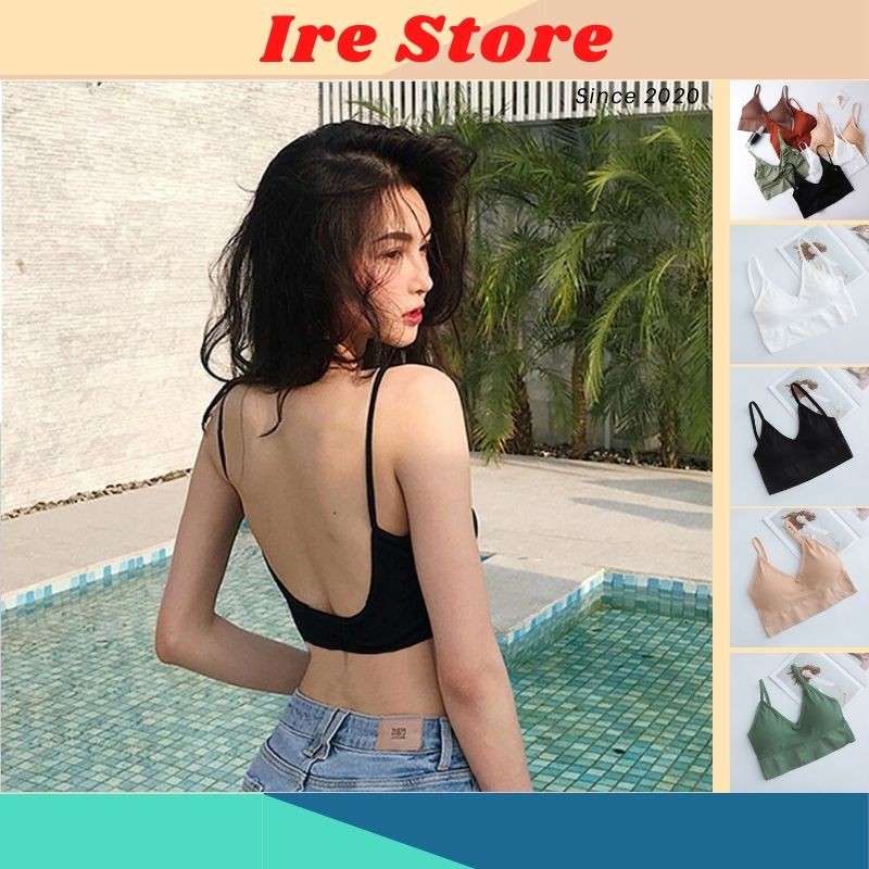 Áo Lót Nữ Khoét Lưng Có Mút Nâng Đẩy Ngực, Áo Bra Thể Thao Khoét Lưng Cotton - Ire Store