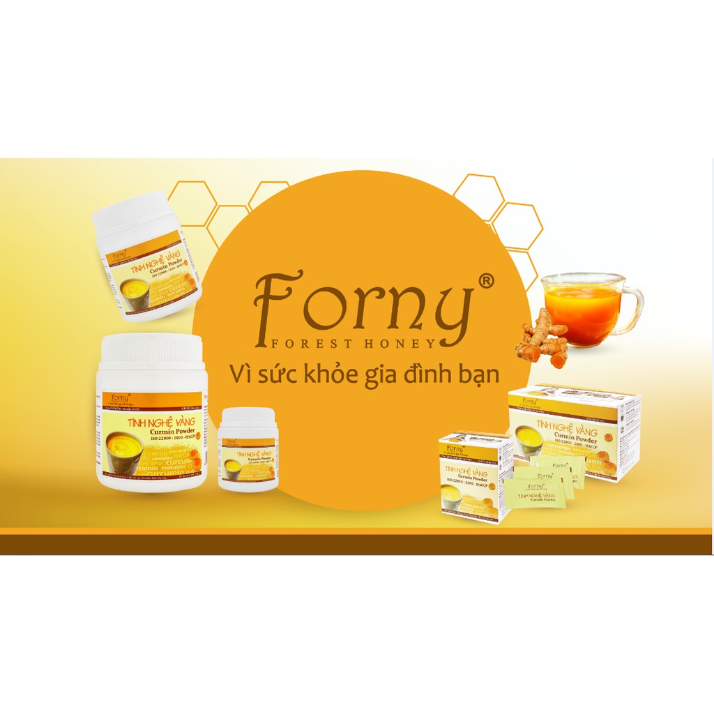 Tinh nghệ vàng Forny 50g - (10gói *5g)(tinh bột nghệ) (Tinh bột nghệ nguyên chất)