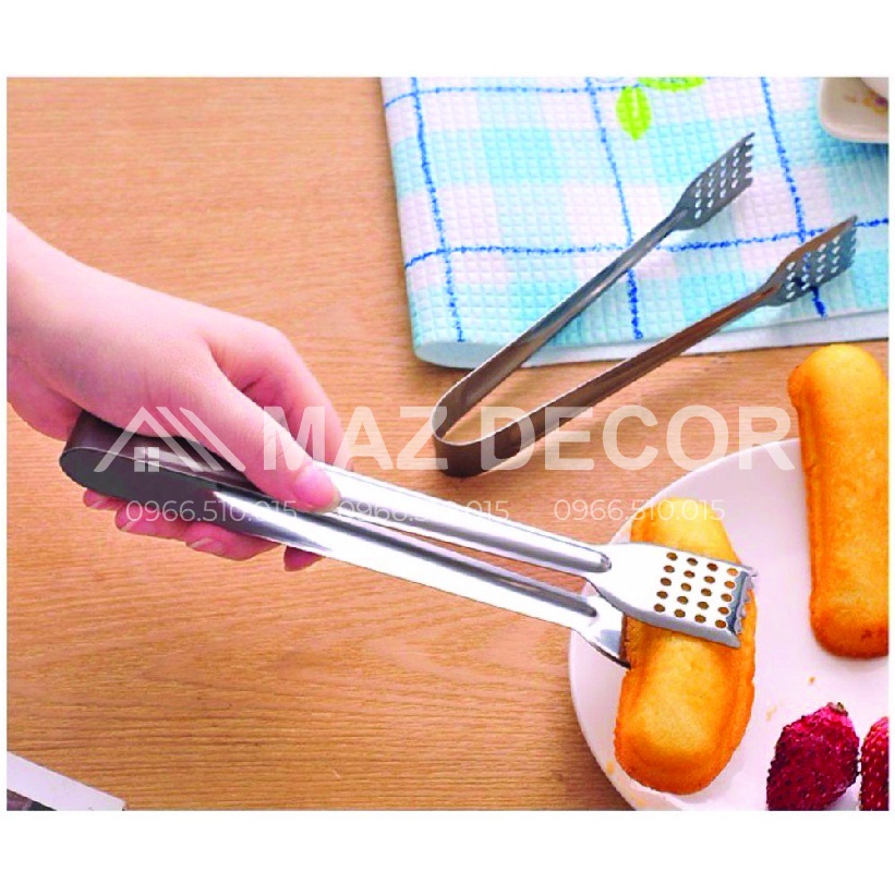 SALE GIÁ SỈ TẠI XƯỞNG Kẹp gắp thức ăn, kẹp gắp đá lỗ ĐẦU VUÔNG gắp đồ nướng bằng inox dài đẹp giá rẻ