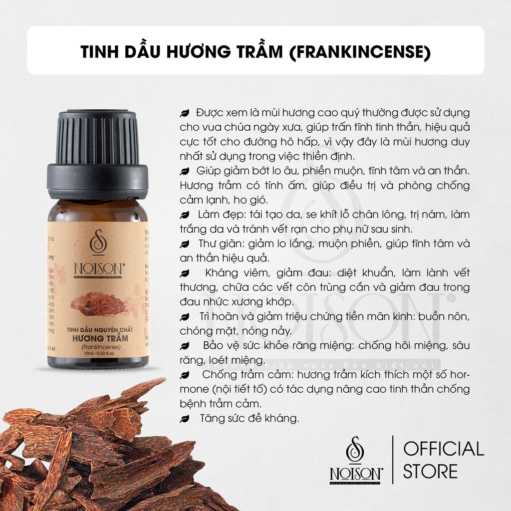 [BÌNH 500ML] Tinh dầu Hương trầm Noison | Frankincense Essential Oil | Nhập khẩu Ấn Độ