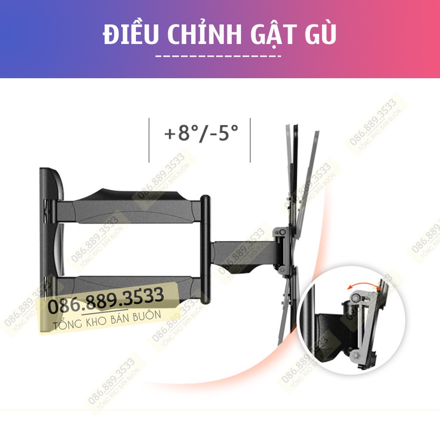 Giá treo tivi NB P40 32 - 60 inch - Khung Treo Tivi Xoay góc đa năng - Chính Hãng NorthBayou