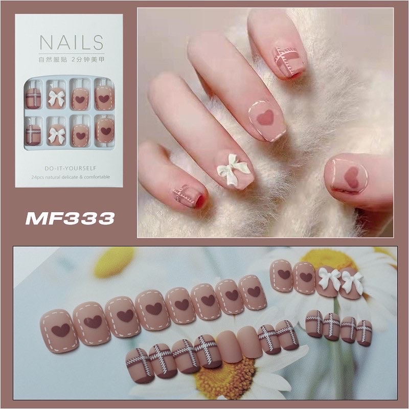 Móng tay giả , đính đá dài