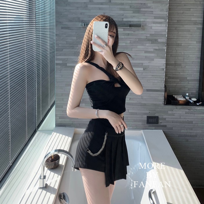 Cocory vn Áo croptop lệch vai thiết kế quyến rũ cho phái nữ