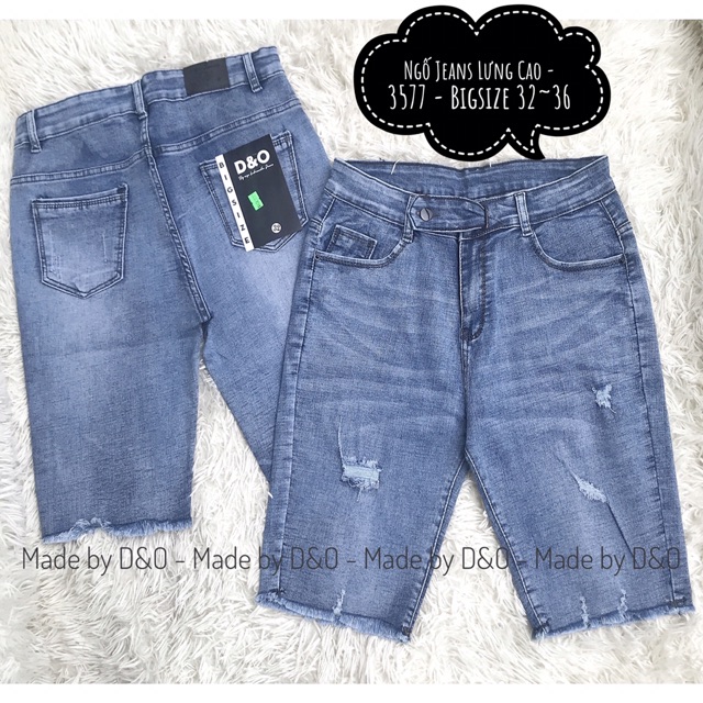 Quần Bò Cạp Cao / Ngố Lửng Jeans Lưng Siêu Cao Trên Rốn