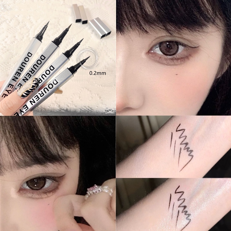 Bút Kẻ Mắt Đầu Mảnh Kháng Nước Chống Mồ Hôi Không Nhòe Nhanh Khô