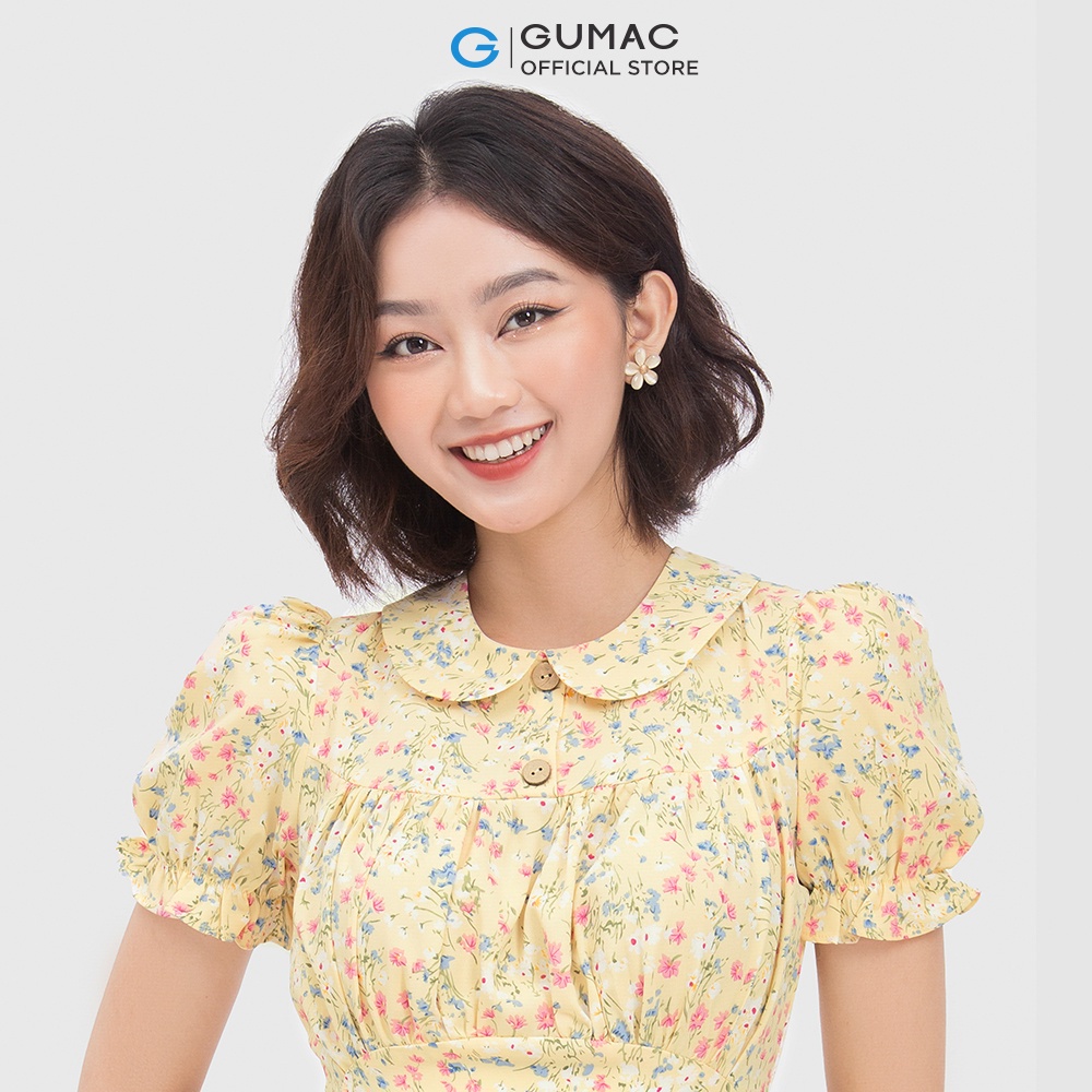 [Mã WABRGUM giảm 10% tối đa 30K đơn 99K] Đầm nữ hoa nhún ngực thời trang GUMAC DC04019 - mẫu mới | BigBuy360 - bigbuy360.vn