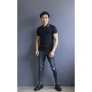 Áo T-Shirt có cổ After All màu đen
