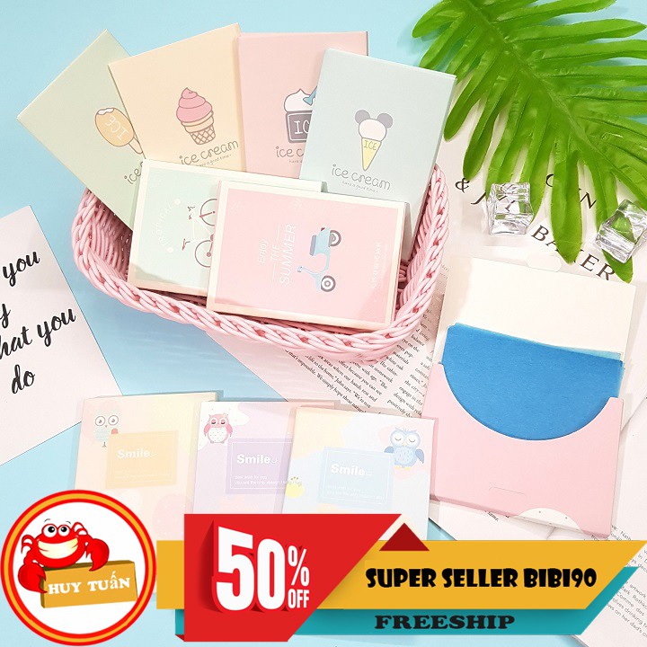 Set 50 tờ giấy thấm dầu nhỏ gọn cho bạn gái | BigBuy360 - bigbuy360.vn