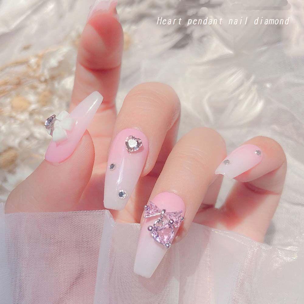 Móng Tay Giả Có Hương Thơm Đính Nơ Xinh Xắn|Hạt Charm 3D Lấp Lánh Đính Móng Nghệ Thuật|Phụ Kiện Trang Trí Móng Tay Xinh Xắn
