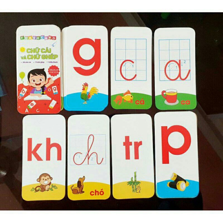 Sách - Flashcard 42 Thẻ Chữ Cái Và Chữ Ghép Đánh Vần Tiếng Việt