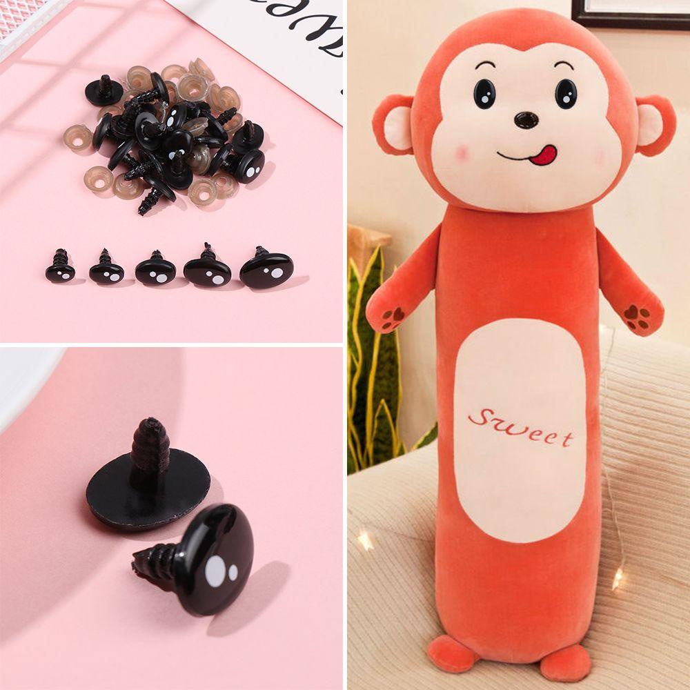 Set 1 / 20 / 40 Mắt Nhựa Oval Màu Đen Cho Búp Bê Nhồi Bông