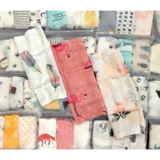 Sét 3 khăn mặt muslin sợi tre