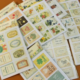 Set 2 tờ sticker tem phong cách Hàn Quốc