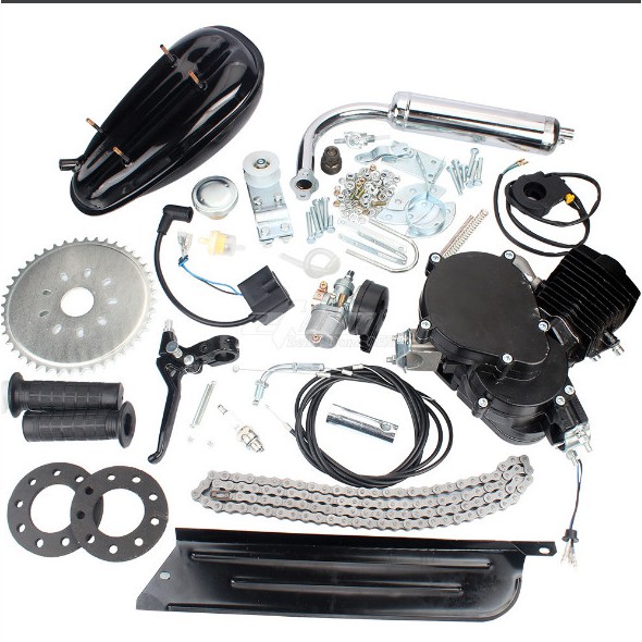 Động cơ 2 thì 50cc cho xe đạp động cơ 50cc cục máy màu bạc