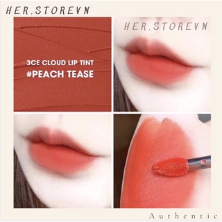 Son kem 3CE Cloud màu Peach Tease - Cam san hô