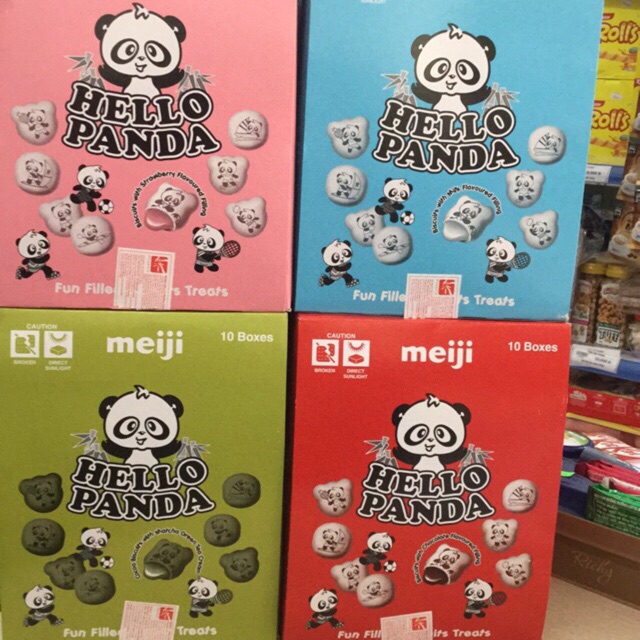 Lốc 10 hộp  bánh gấu kem socola Hello Panda Meiji 50gr