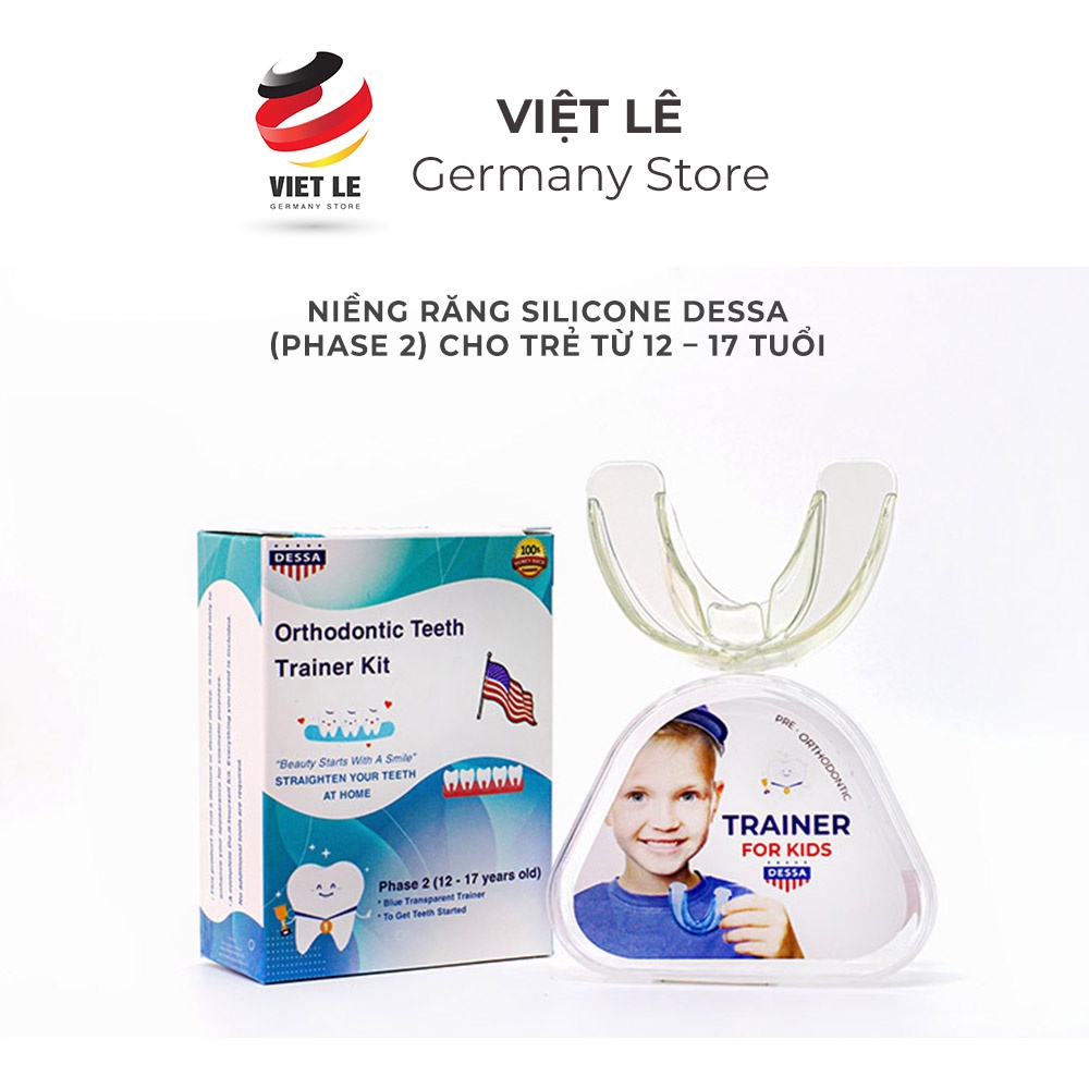 Niềng Răng tại nhà cho trẻ em từ Silicon Y tế Dessa Trainer for KID, niềng răng an toàn 2 giai đoạn - Full box Mỹ