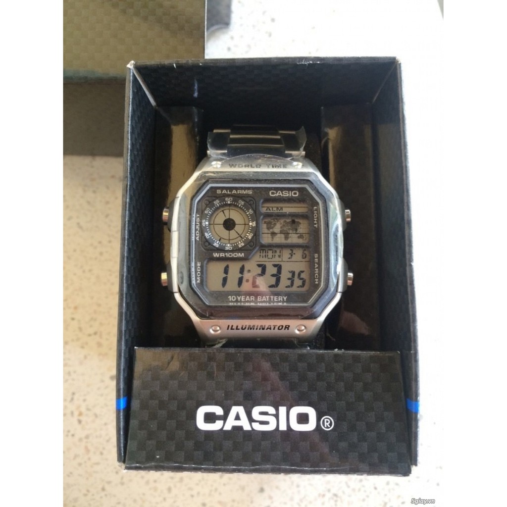 [Chính Hãng- Casio- Giấy Bảo Hành CH]Đồng hồ nam dây nhựa Casio chính hãng AE-1200WH-1BVDF