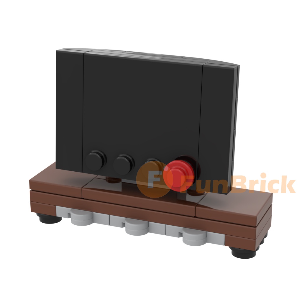 [FunBrick] Đồ Chơi Mô Hình TV Sofa Phòng Khách Thu Nhỏ Để Bàn Tương Thích Với Khối Xây Dựng Cổ Điển DIY MOC