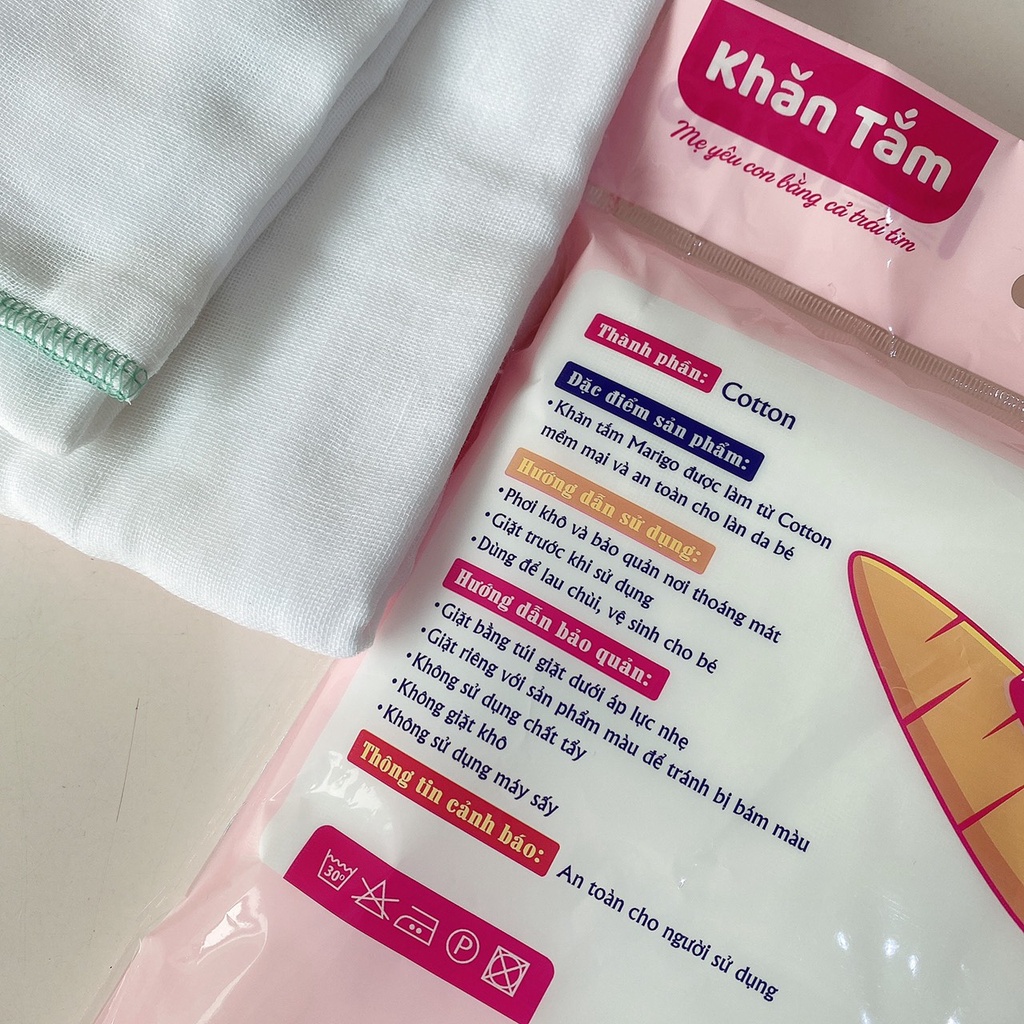 Khăn Tắm Marigo Vải Xô Cotton 6 Lớp Khăn Tắm Xuất Nhật Siêu Mềm Thấm Hút Tốt An Toàn Cho Bé Sơ Sinh