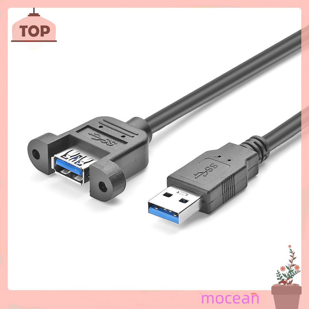 Mocean Dây Cáp Mở Rộng Usb 3.0 Male Sang Female Dual Shielded W / Screw Panel Mount