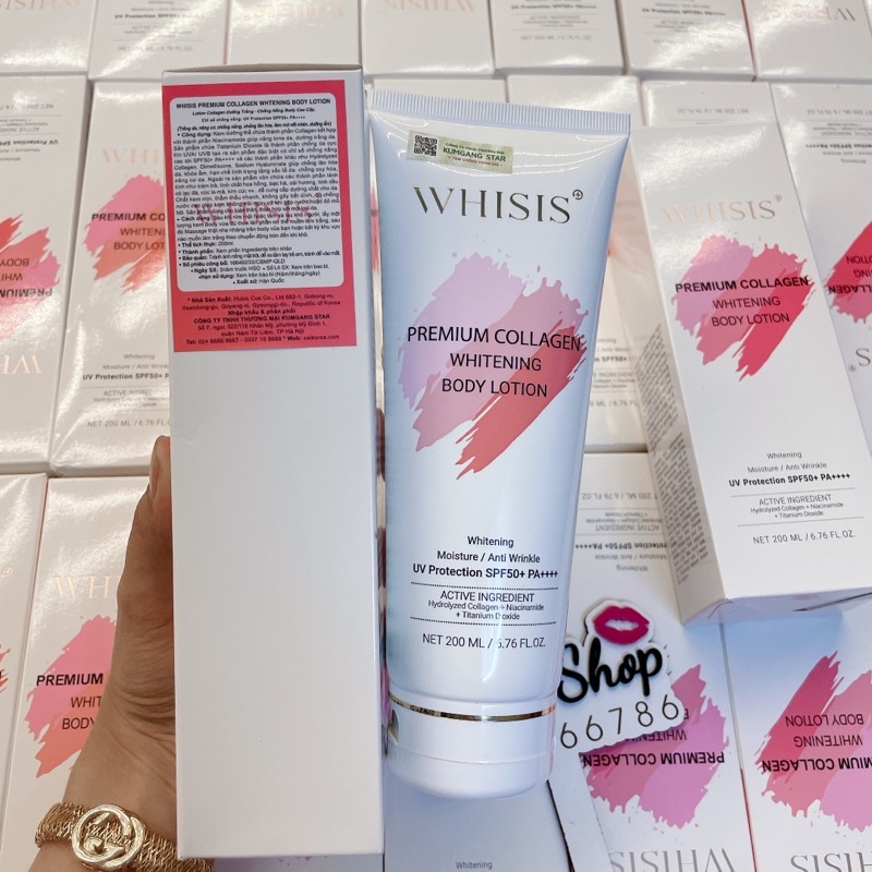 Dưỡng Thể Trắng Da WHISIS PERMIUM COLLAGEN WHITENING BODY LOTION 200ml