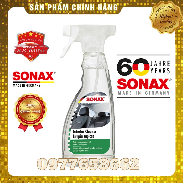 Dung Dịch Vệ Sinh Nội Thất Ô TÔ⚡ 𝑭𝑹𝑬𝑬 𝑺𝑯𝑰𝑷⚡Làm Sạch Ghế Da,Nhựa Taplo,Tapbi Như Mới..Sonax Interior Cleaner 500ml 321200