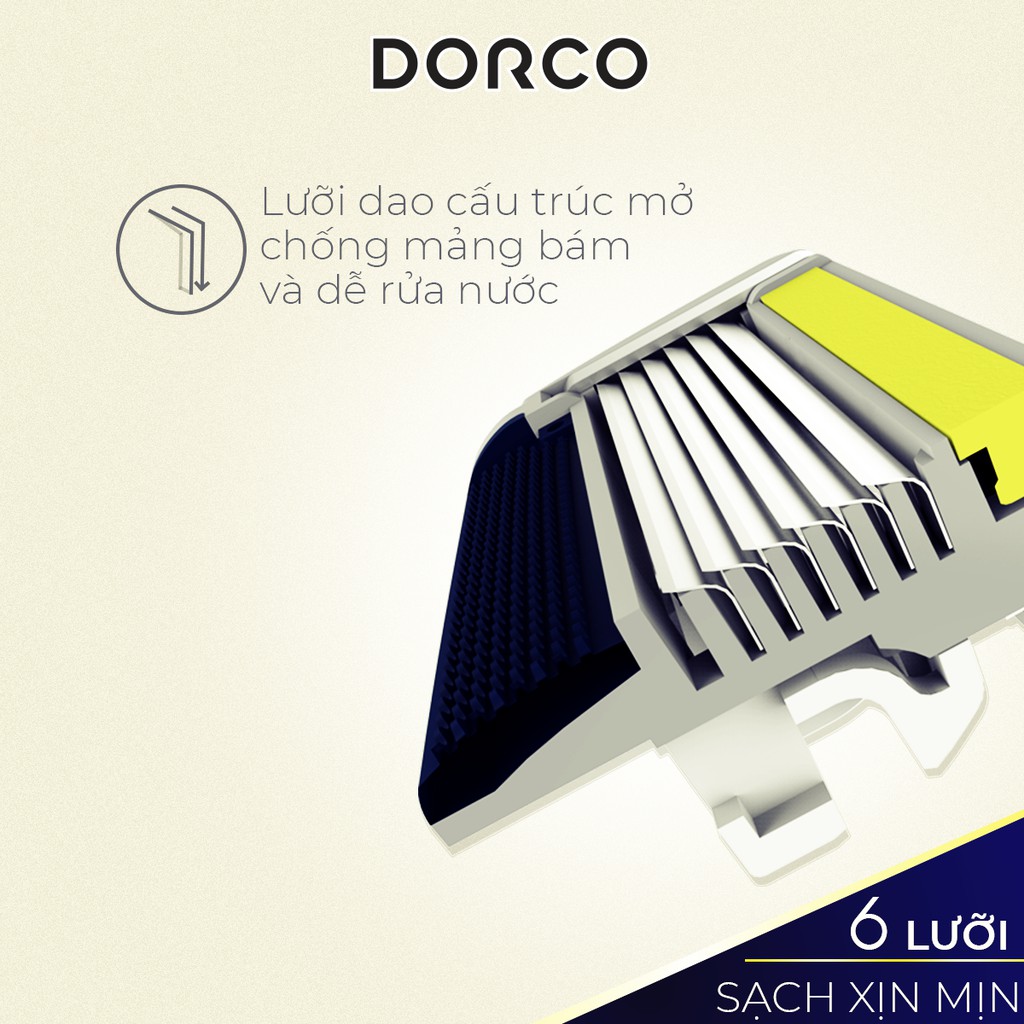 Vỉ 04 Đầu Cạo Râu 6 Lưỡi Dorco Pace 6 Plus SXA 5040-B