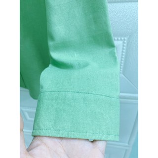 JUNE A06. Áo sơ mi tay dài Linen. Form basic. Có size lớn.
