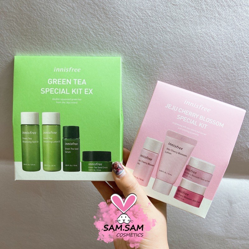 [Mini] Bộ Kit 4 món dưỡng da Green Tea, Cherry Blossom Innisfree mẫu mới