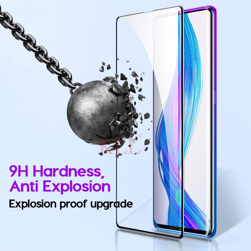 Miếng dán màn hình 9H 10D HD Full Cover Tempered Glass OPPO A52 A92 A92S A31 A9 A5 2020 A12 A37 A37F A3S A5S A7 A1K Realme 5i 5s 5 6 Pro C2 C1 C3HD Full Cover Film