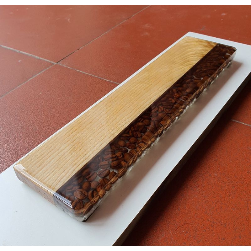 Kê Tay Bàn Phím Gỗ Kết Hợp Epoxy Resin Và Hạt Cà Phê