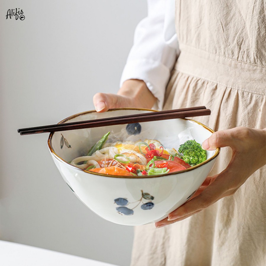 Tô sứ, bát tô ăn mì, đựng salad- họa tiết hoa quả nhiều màu sắc - dùng cho bàn ăn và decor