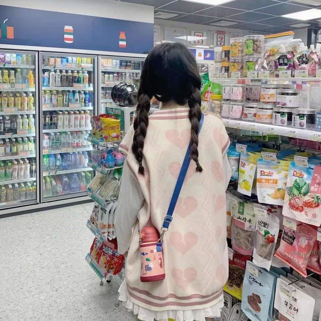 Set áo sơ mi dài tay + áo khoác len không tay cổ chữ v thời trang cho nữ