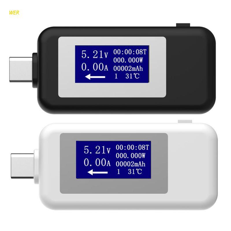 WER Thiết bị kiểm tra nguồn điện USB Type C với màn hình kĩ thuật số LCD đa chức năng với chức năng hẹn giờ