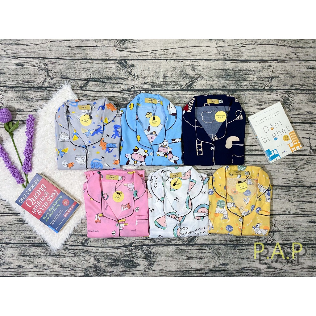 Pijama Đồ ngủ cho bé trai và gái chất liệu Tole 11-21 kg màu vÀNG