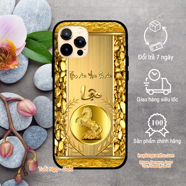 Ốp kính cường lực 12 con giáp tuổi NGỌ tài lộc IPHONE