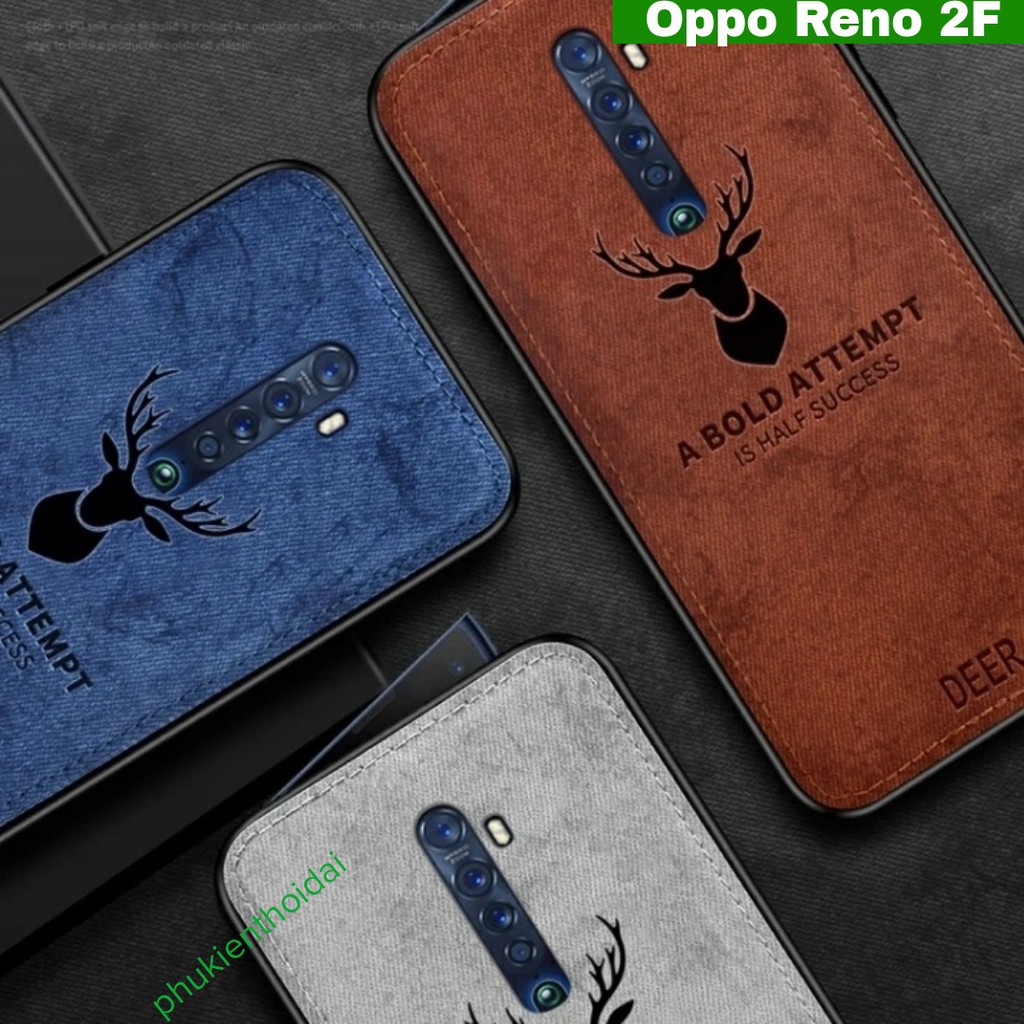 Ốp lưng Oppo Reno 2F chống sốc vải đầu hươu thời trang cao cấp