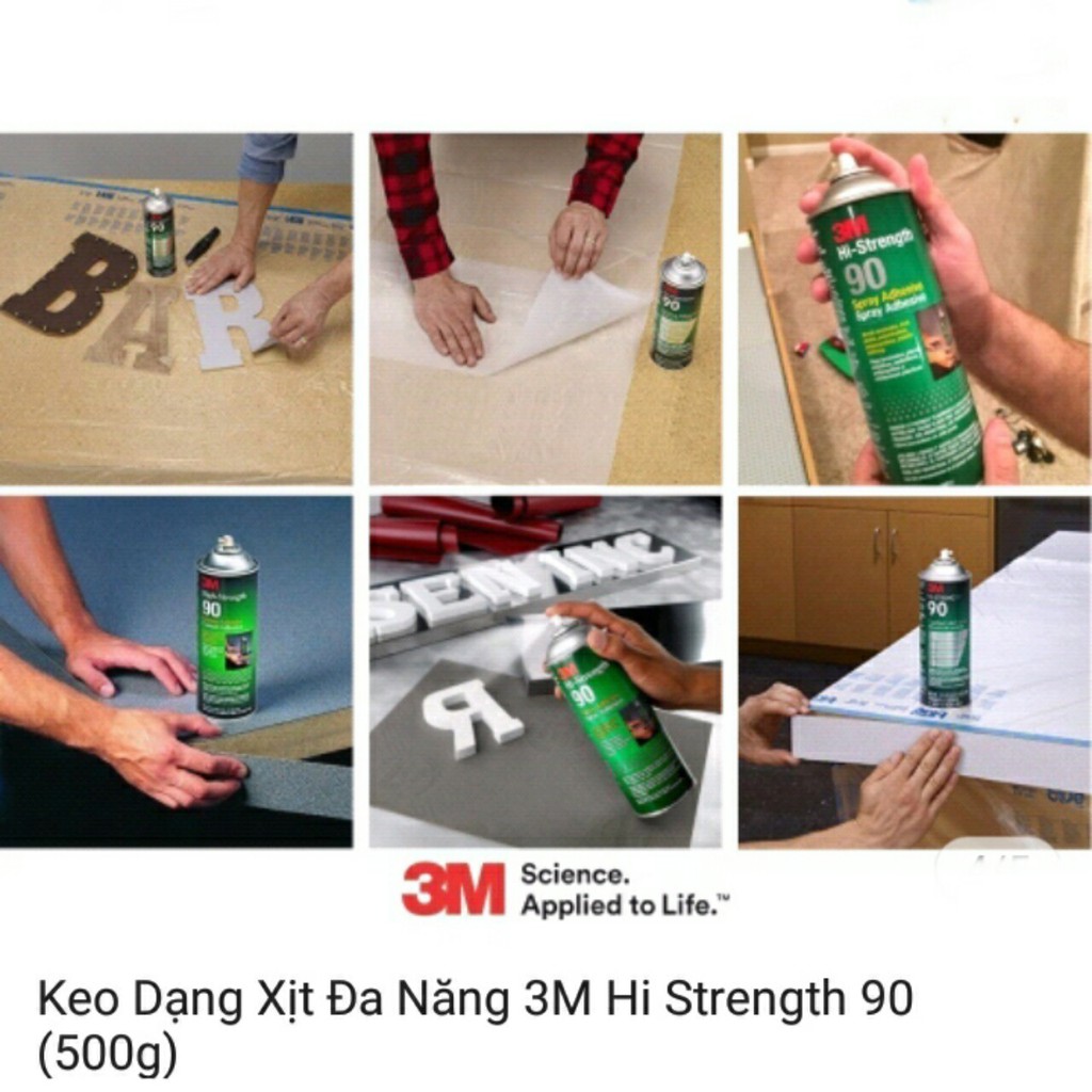 Keo Dạng Xịt Đa Năng 3M- Hi Strength 90 Spray Adhesive - Keo Dán 90 - 500g